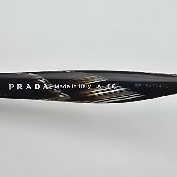 Prada VPR50O 1BO-1O1 Black Rectangular Eyeglasses Frame w/ Flexhinge Italy 54mm - Picture 8 of 12